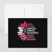 Brave Sterke Grateful Breast Cancer Awareness Briefkaart (Voorkant / Achterkant)
