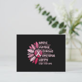 Brave Sterke Grateful Breast Cancer Awareness Briefkaart (Staand voorkant)