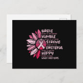 Brave Sterke Grateful Breast Cancer Awareness Briefkaart (Voorkant / Achterkant)