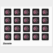 Brave Sterke Grateful Breast Cancer Awareness Vierkante Sticker (Vel)