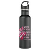 Brave Sterke Grateful Breast Cancer Awareness Waterfles (Voorkant)