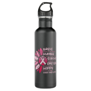 Brave Sterke Grateful Breast Cancer Awareness Waterfles