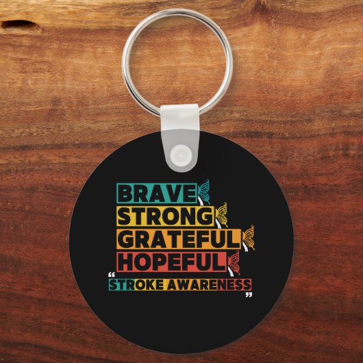 Brave sterke hoopvolle beroerte bewustzijn sleutelhanger (Voorkant)