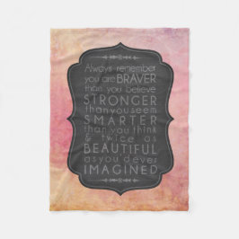 Brave, sterke, slimme en mooie inspiratie fleece deken