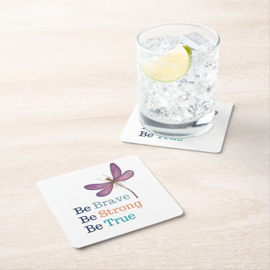 Brave Sterke True Dragonfly Kartonnen Onderzetters (Insitu)