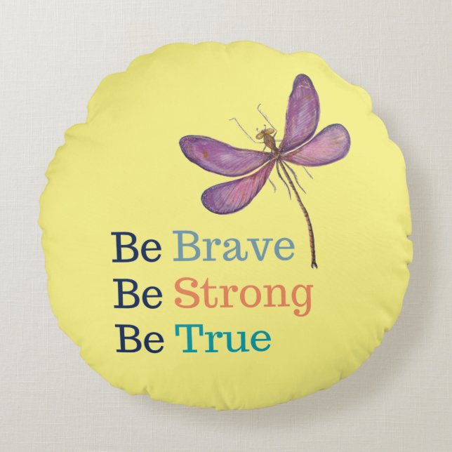 Brave Sterke True Dragonfly Round Pillow Rond Kussen (Voorkant)