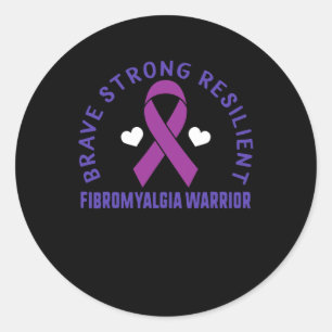 Brave Sterke Veerkrachtige Fibromyalgie Warrior Aw Ronde Sticker
