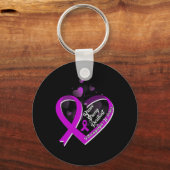 Brave Sterke Veerkrachtige Fibromyalgie Warrior Aw Sleutelhanger (Voorkant)