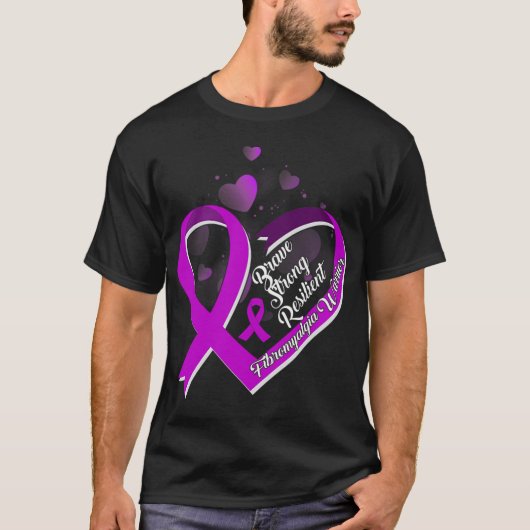 Brave Sterke Veerkrachtige Fibromyalgie Warrior Aw T-shirt (Voorkant)