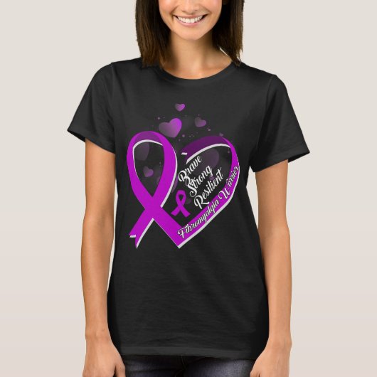 Brave Sterke Veerkrachtige Fibromyalgie Warrior Aw T-shirt (Voorkant)