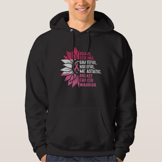 Brave Strong Grateful Breast Cancer Awareness Hoodie (Voorkant)