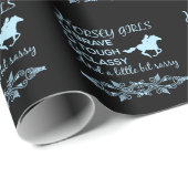 Brave Tough Classy Horse Girl in Light Blue Cadeaupapier (Rol Hoek)