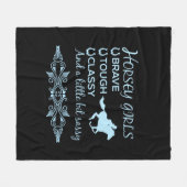 Brave Tough Classy Horse Girl in Light Blue Fleece Deken (Voorkant (Horizontaal))