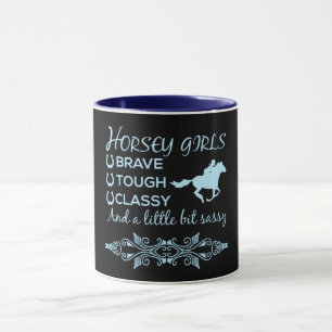 Brave Tough Classy Horse Girl in Light Blue Mok