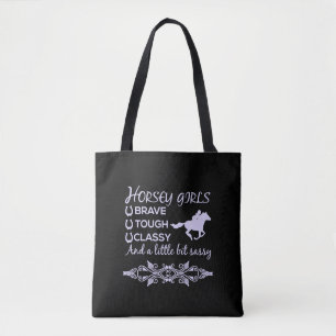 Brave Tough Classy Horse Tote Bag