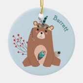 Brave Tribal Beer Gepersonaliseerd Keramisch Ornament (Voorkant)