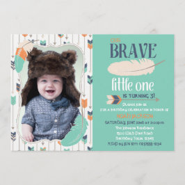 Brave Tribal Birthday Foto Uitnodiging