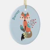 Brave Tribal Fox, aangepast Keramisch Ornament (Rechts)