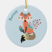 Brave Tribal Fox, aangepast Keramisch Ornament (Voorkant)
