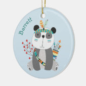 Brave Tribal Panda Beer Gepersonaliseerd Keramisch Ornament (Links)