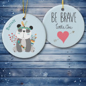Brave Tribal Panda Beer Gepersonaliseerd Keramisch Ornament