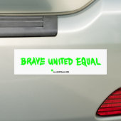 Brave United Equal - White Bumpersticker (Op auto)