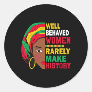 Brave vrouwen maken geschiedenis Feminisme St Ronde Sticker