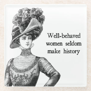 Brave vrouwen maken geschiedenis glazen onderzetter