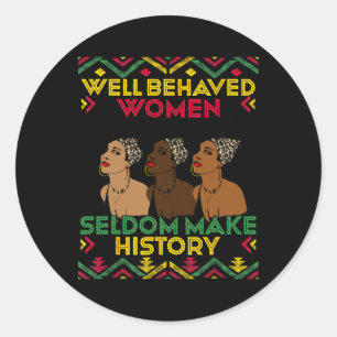 Brave Vrouwen Zelden de Maand van de Zwarte Geschi Ronde Sticker