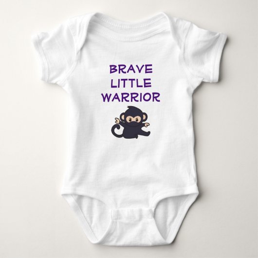 Brave Warrior Funny Cute Cartoon Ninja Monkey Romper (Voorkant)