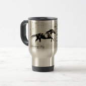 Brave ~ Wild Mustang en Quote Travel Mug Reisbeker (Voorkant links)