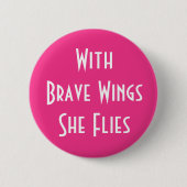 Brave Wings Breast Cancer Button (Voorkant)