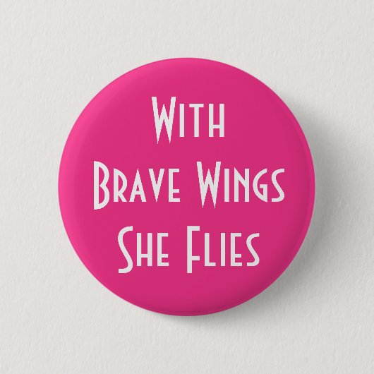 Brave Wings Breast Cancer Button (Voorkant)