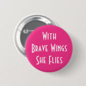 Brave Wings Breast Cancer Button (Voorkant /achterkant)