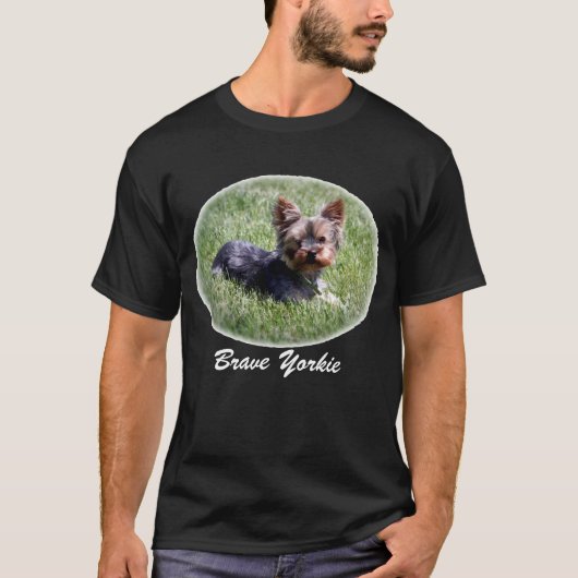 Brave Yorkie Dog T-Shirt (Voorkant)
