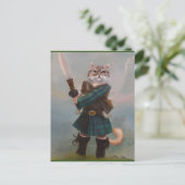 Bravehart Scottish Highlander Cat Scotland-kaart Briefkaart (Staand voorkant)
