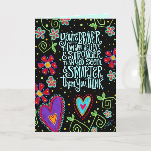 "Braver, slimmer, sterker leuk Inspirerend citaat Kaart (Voorkant)