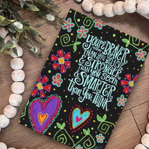 "Braver, slimmer, sterker leuk Inspirerend citaat Kaart