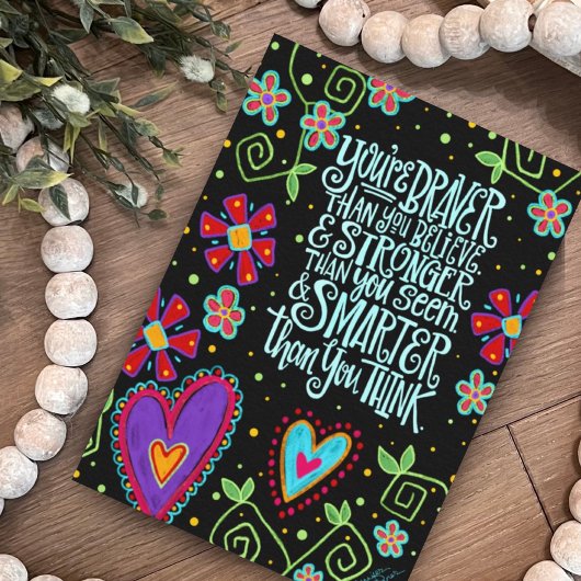 "Braver, slimmer, sterker leuk Inspirerend citaat Kaart