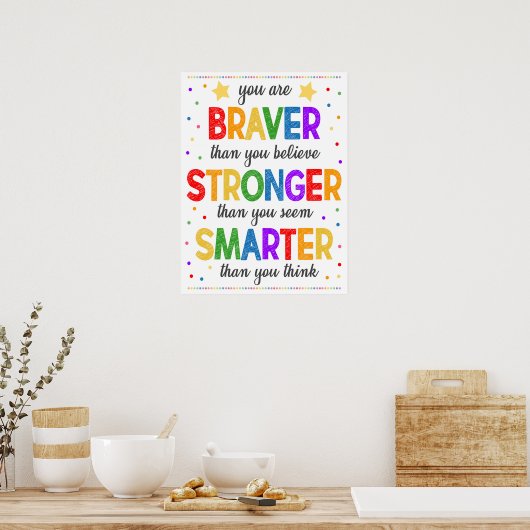 Braver Smarter Stronger Rainbow Classroom Poster (Keuken)