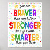Braver Smarter Stronger Rainbow Classroom Poster (Voorkant)