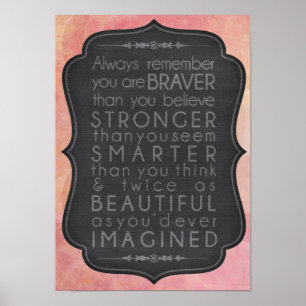 Braver Stronger Smarter en Mooie Inspiratie Poster