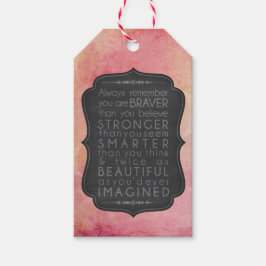 Braver Stronger Smarter en Prachtige Inspiratie Cadeaulabel