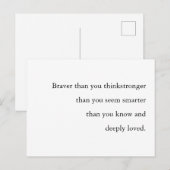 Braver Stronger Smarter Loved Quote Design Briefkaart (Voorkant / Achterkant)