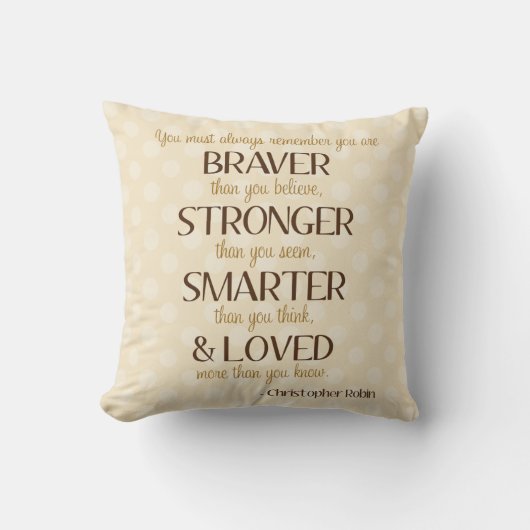 Braver, Stronger, Smarter Poem Nursery Pillow Kussen (Voorkant)