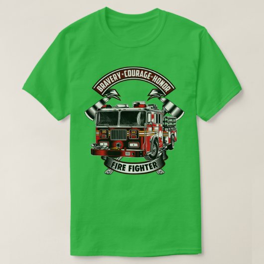 Bravery Courage Honor Firefighter T-shirt (Design voorkant)