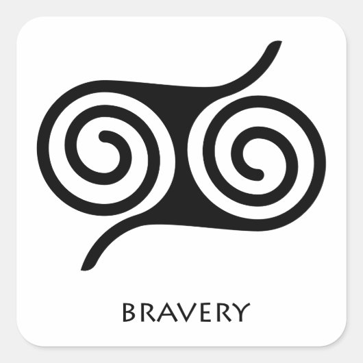 Bravery (Gyawu Atiko) Adinkra Symbool Sticker (Voorkant)
