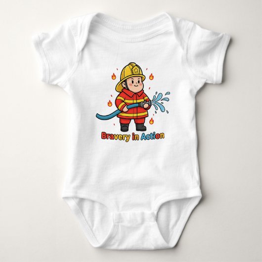 Bravery in Action – Firefighter Hero Tee Romper (Voorkant)