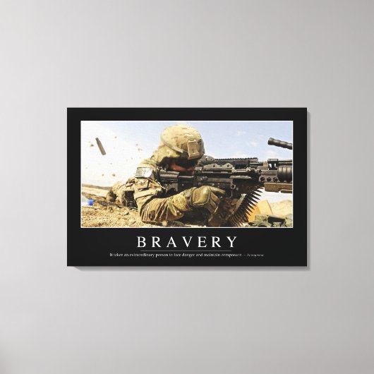 Bravery: Inspirerend prijsopgave Canvas Afdruk (Voorkant)