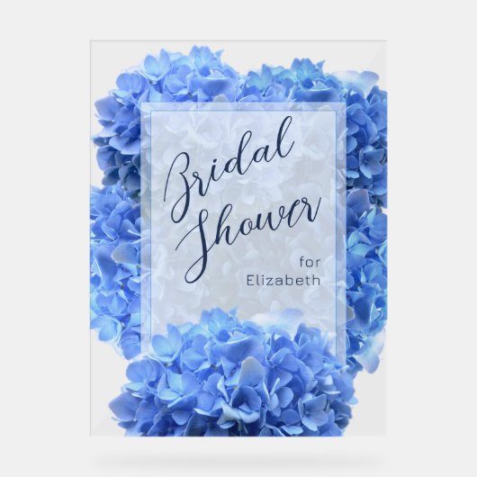 Bravest Blue Vrijgezellenfeest Bloemen Welkomstbor Acryl Bord (Voorkant)